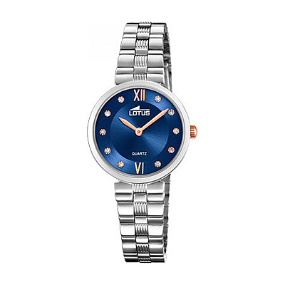 Lotus Women's Silver Bliss Stainless Steel Watch Bracelet - Blue 